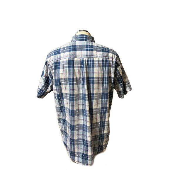 L.L. Bean Blue/Pink/White S/S Men's Button Down Shirt Size Large Tall - Picture 3 of 4